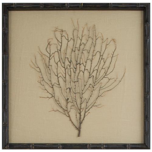 Bandon Coastal Beach Sea Fan Brown Linen Nature Brown Frame Mixed Media