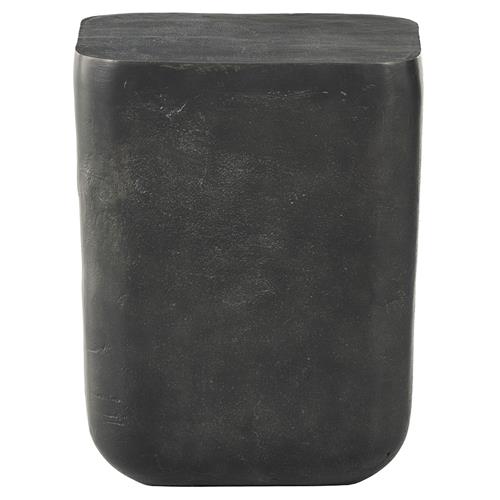 Bailey Industrial Loft Grey Aluminum Square Block Outdoor Drink Table