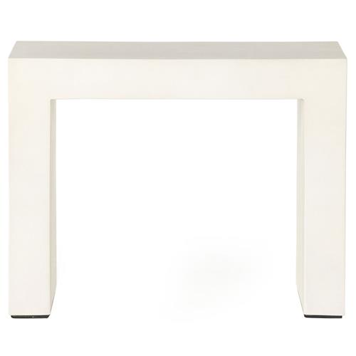 Tricia Industrial Loft Off White Concrete Rectangular Outdoor End Table