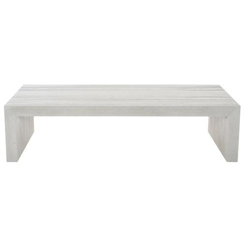 Mallie French Country White Wood Rectangular Coffee Table