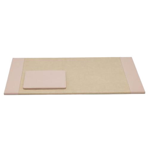 Pigeon and Poodle Asby Modern Dusty Rose Leather Desk Blotter Mouse Pad Set
