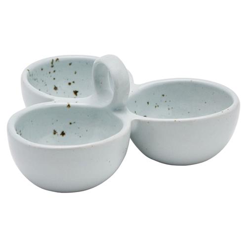 Desmond Modern White Stoneware Tripple Nut Dish Serving Bowl