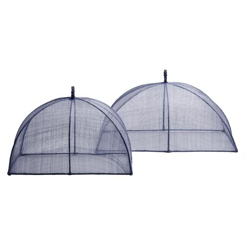 Rachel Blue Woven Sinamay Rectangular Serveware Food Cover - Set of 2