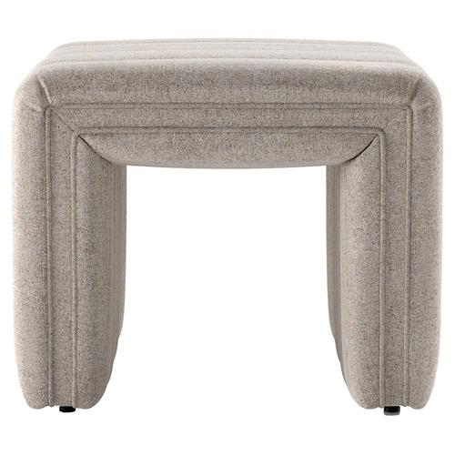 Leo Mid Century Modern Grey Upholstered Tufted Square Ottoman