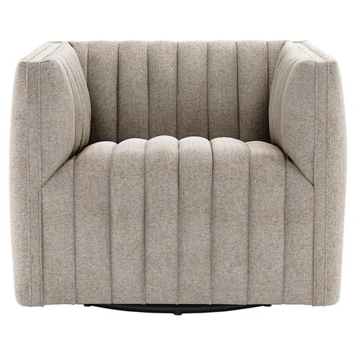 Leo Mid Century Modern Grey Upholstered Swivel Tufted Occasional Chair