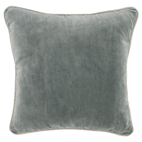 Karen Mid Century Modern Natural Piping Sage Green Velvet Throw Pillow - 18x18