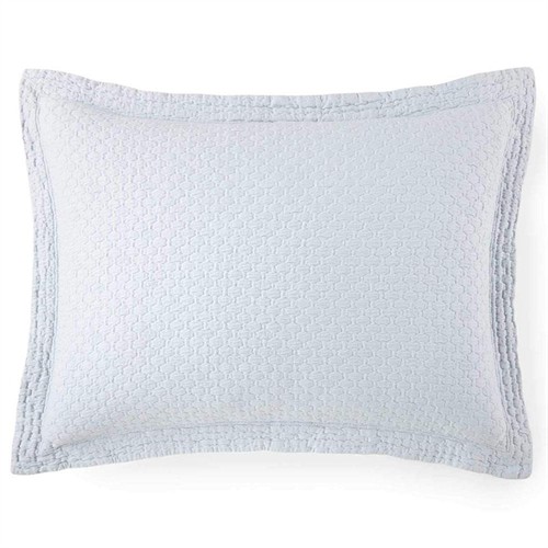 Open Box Peacock Alley Juliet Matelass+? Modern Blue Cotton Sham - Euro