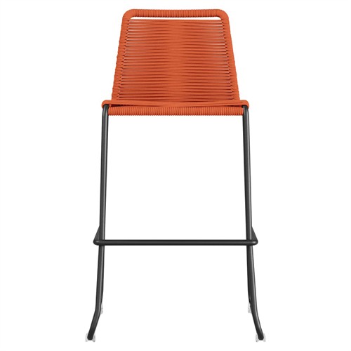 Open Box Modloft Barclay Modern Orange Rope Steel Stackable Outdoor Bar Stool