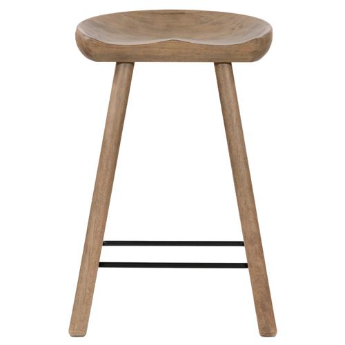 Jimmy Rustic Lodge Natural Matte Solid Wood Counter Stool