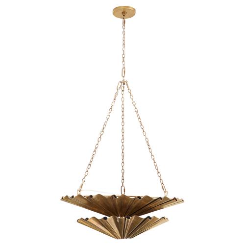 Katya Updated Traditional Vintage Brass 2 Tier Chandelier