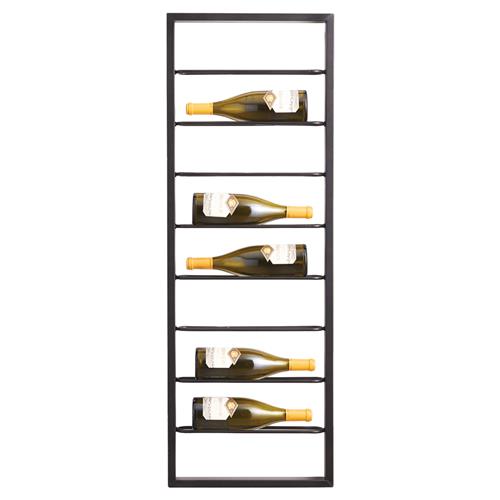 Bacchus Industrial Loft Black Iron Wall Mounted Wine Rack