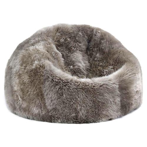 Shiloh Modern Pebble Long Wool Sheepskin Fur Beanbag