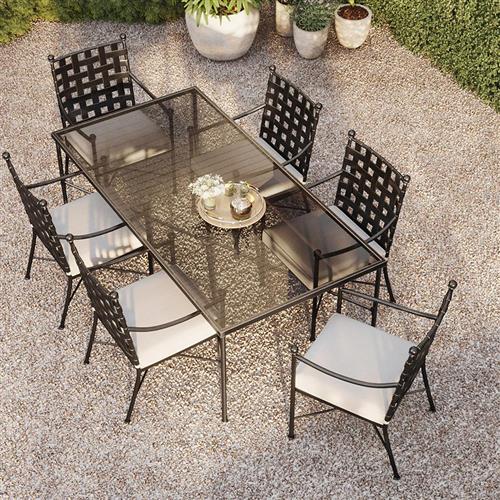 Aurore French Country Outdoor 7 Piece Dining Set