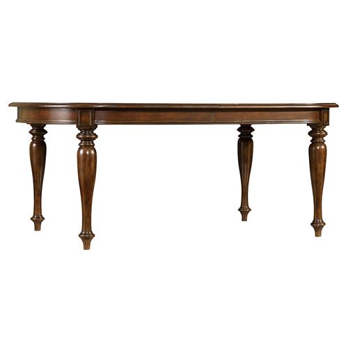 Levi Updated Traditional Distressed Brown Wood Oval Extendable Dining Table - 76-112&quot;W