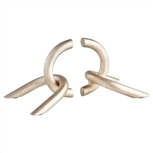 Cesar Hollywood Regency Silver Iron Chain Bookends