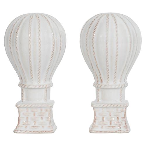 Juliska L&#39;Amour Toujours French White Ceramic Hot Air Balloon Salt &amp; Pepper Set