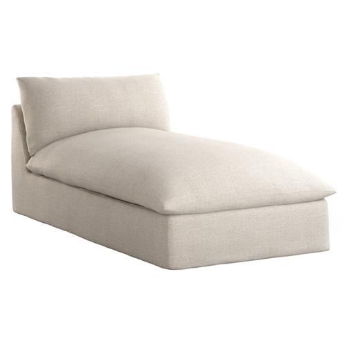 Cee Modern Classic Beige Upholstered Outdoor Chaise Lounge