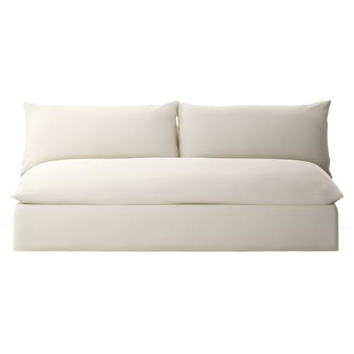 Cee Modern Classic White Upholstered Outdoor Armless Sofa