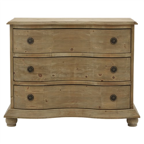 Indigo Rustic Lodge Natural Brown Pine Wood 3 Drawer Dresser