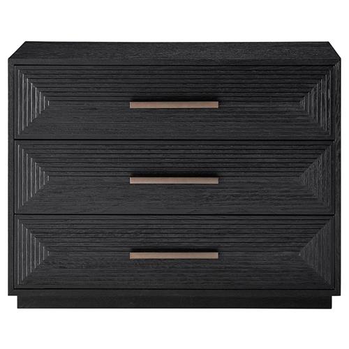 James Modern Classic Black Wood 3 Drawer Dresser