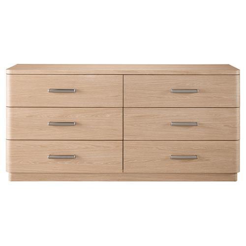 Noelle Modern Classic Light Brown Wood 6 Drawer Double Dresser