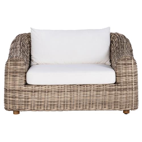 Celina Coastal White Performance Natural Teak Wood Outdoor Arm Chair