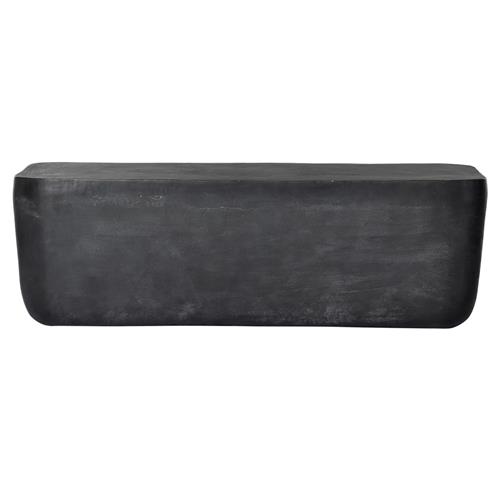 Bailey Industrial Loft Grey Aluminum Rectangular Block Outdoor Coffee Table