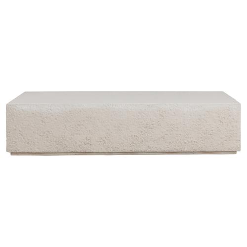 Otto Modern Classic White Concrete Rectangular Block Outdoor Coffee Table