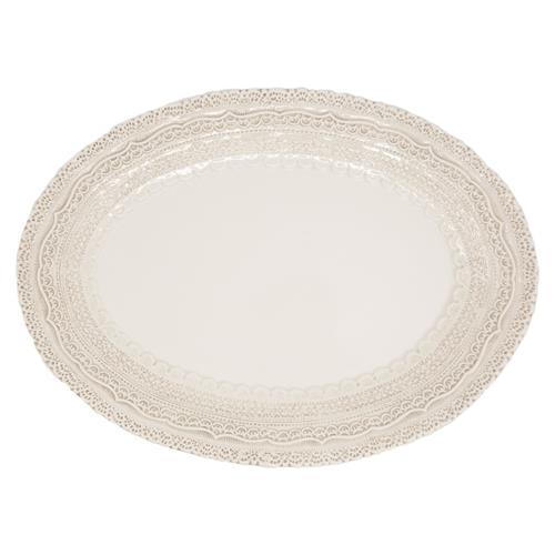 Finezza Global Bazaar Cream Ceramic Oval Tray