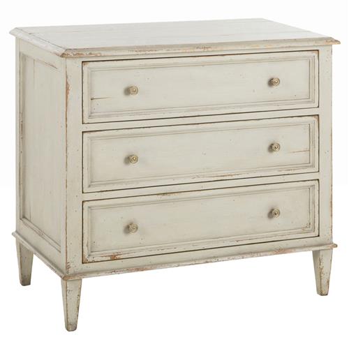 Century Madeline French Country Light Grey Acacia 3 Drawer Nightstand