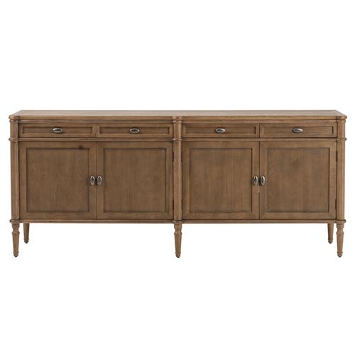 Tacorey Rustic Lodge Brown Solid Oak Wood 4 Drawer 4 Door Sideboard