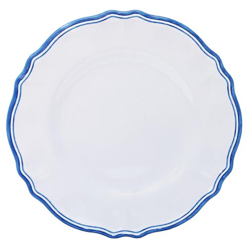 Maison French Country Blue Edge White Melamine Dinner Plate