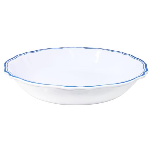 Maison French Country Blue Edge White Melamine Salad Bowl