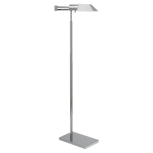Visual Comfort Studio Modern Classic Polished Nickel Metal Swing Arm Floor Lamp