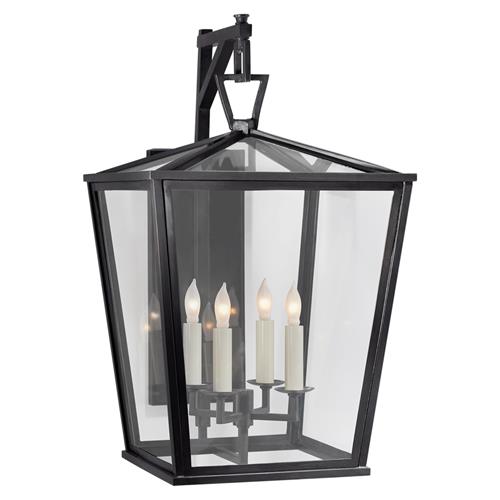 Visual Comfort Darlana Modern Bronze Metal Bracket Outdoor Sconce - Small