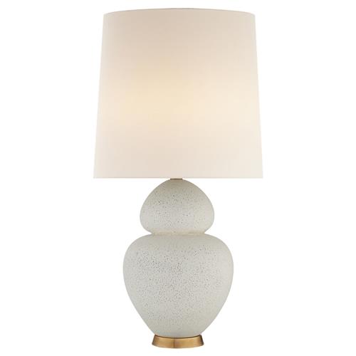 Visual Comfort Michelana Modern Chalk White Ceramic Linen Bedside Table Lamp