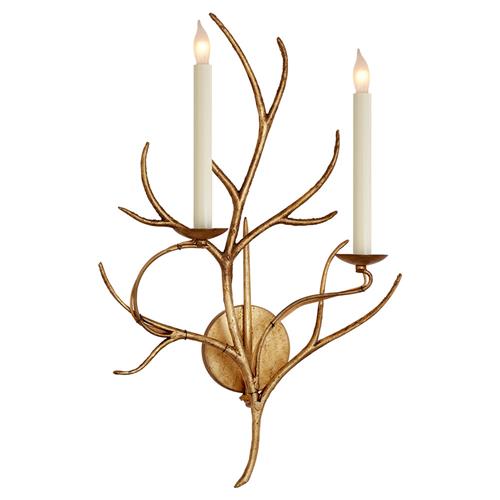 Visual Comfort Branch Rustic Lodge Gilded Iron Sconce