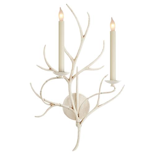 Visual Comfort Branch Rustic Lodge Old White Sconce