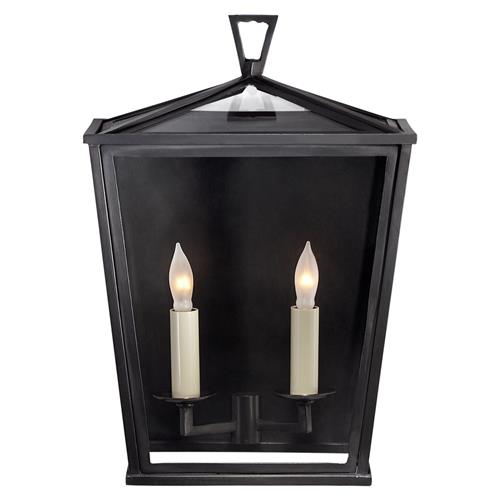 Visual Comfort Darlana Modern Bronze Metal Flush Mount Outdoor Sconce - Small