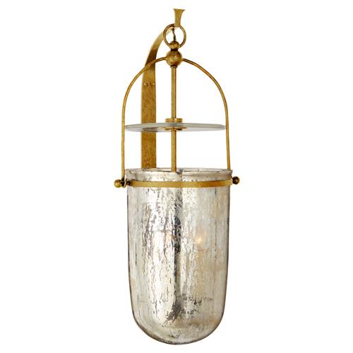 Visual Comfort Lorford French Country Gilded Iron Mercury Glass Armed Sconce