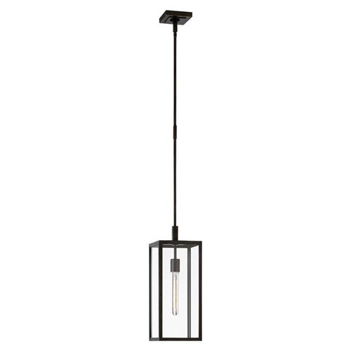 Visual Comfort Fresno Modern Aged Iron Outdoor Hanging Lantern - Small