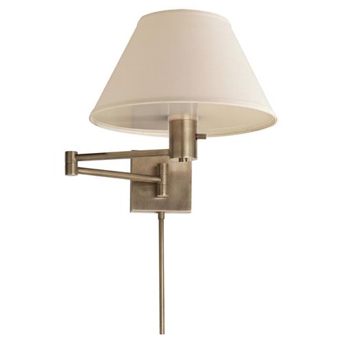 Visual Comfort Classic Modern Antique Nickel Linen Shade Swing Arm Sconce