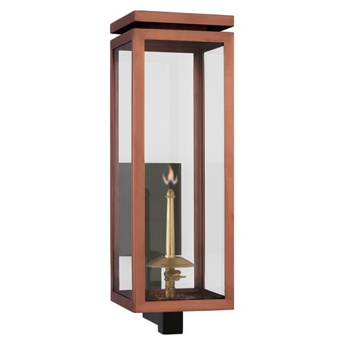 Visual Comfort Fresno Modern Soft Copper Outdoor Gas Wall Lantern - Medium