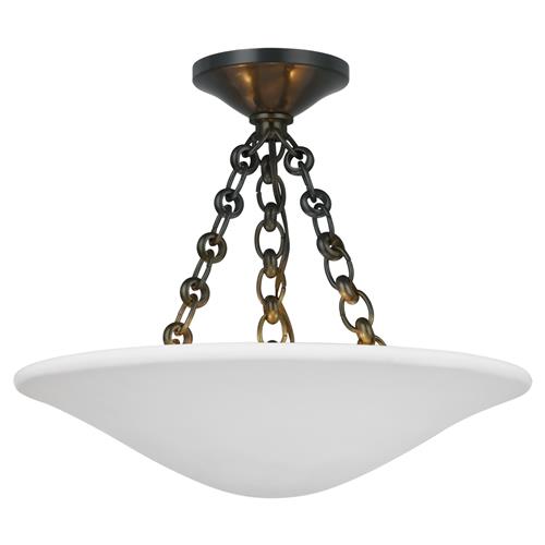 Visual Comfort Mollino Mid Century Bronze Plaster White Semi Flush Mount