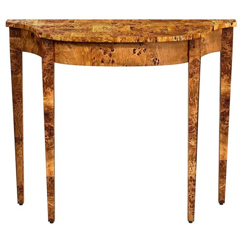 Calag French Country Brown Burl Wood Console Table