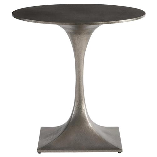 Orwell Industrial Loft Grey Aluminum Round Side Table