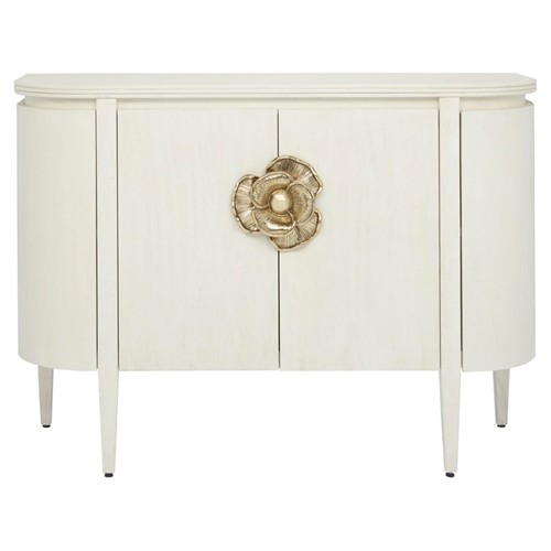 Sazana Modern Classic White Oak Demilune Sideboard