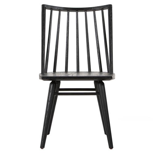 Lara French Classic Black Oak Wood Windsor Dining Side Chair