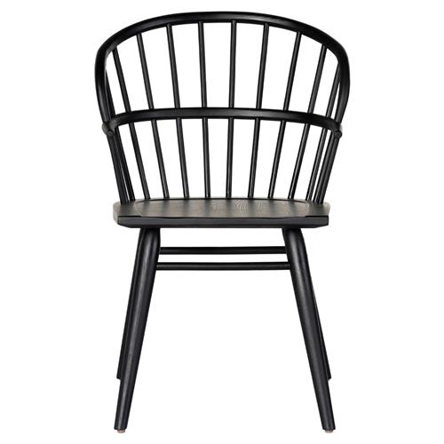 Elora French Country Black Wood Windsor Dining Chair