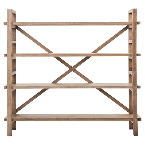 Rafal Rustic Lodge Brown Reclaimed Wood Open Bookshelf